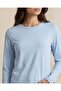 Women Pale Blue Long Sleeve Crew Neck T Shirt - 4
