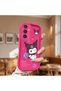 Samsung Galaxy S23 Fe Compatible Silicone Shockproof Rose Red Phone Case Kuromi Pattern - 2