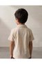 Boys Beige Jacquard Resort Collar Shirt - 4