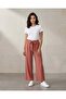 Women Rust Wide Leg Casual Trousers - 2
