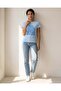 Women Pale Blue Placement Print T-Shirt - 2