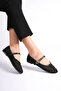 Monako Women's Black Helmet Net Knit Ballet Flats - 2