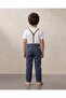 Boys Navy Stripe Suspender Trousers - 3