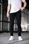 Men's Black Slim Fit Lycra Jean Trousers - 2