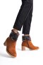 Taba Suede Zippered Fur Detailed Women's Heeled Boots - 2