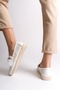 White Floral Print Women Ballet Flats