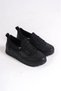 Black Rubber Laced Women's Casual Shoes with Stone Detail - 4