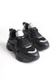 Black Gray Detailed Lace-Up Women's Sports Shoes - 5