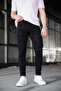 Men's Black Slim Fit Lycra Jean Trousers - 3