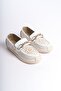 White Floral Print Women Ballet Flats - 4