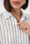 Women's Striped Oversized Short Shirt 20326 - White - 4