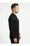 Men's Camel Zippered Polo Collar Hair Knit Patterned Slim Fit Knitwear Sweater - 3