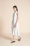 فستان ميدي سادة بدون أكمام مع حزام - 5