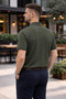 Men's Comfort Fit Patterned Khaki Polo Neck T-Shirt - 4