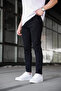 Men's Black Slim Fit Lycra Jean Trousers - 5