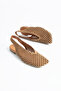 Flavia Genuine Leather Laser Cut Patterned Slingback Women's Sandals Ballet Flats - 3