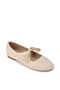 Women's Beige Lace Detail Ballet Flats - 6