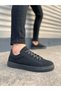Black Suede (Black Sole) Lace-Up Men's Shoes Sneakers - 3