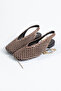 Flavia Genuine Leather Laser Cut Patterned Slingback Women's Sandals Ballet Flats