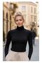 Women's Black Turtleneck Viscose Cotton Blouse Body - 7