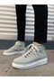 Gray Suede Lace-Up Men's Sneakers Boots