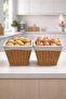 Set of 2 Rattan Baskets with Lids - Rattan Wicker Potato and Onion Basket, Pantry, Cabinet, Kitchen Organizer - 2