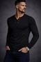 Special Edition Black Drawstring Collar Long Sleeve Wide Collar Crew Neck T-Shirt Tshirt - 3