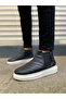Black (White Sole) Elastic Men's Sneakers Boots - 2
