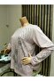 Women's Flower Garden Patterned Stone Mother Combed Cotton Blouse for Middle Age and Above - 2