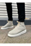 Gray Suede Lace-Up Men's Sneakers Boots - 2