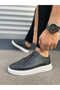 Black (White Sole) Men's Casual Shoes with Rubber Laces