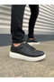 Black (White Sole) Lace-Up Men's Shoes Sneakers - 3