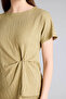 Asymmetric Boat Neck Wrinkled Textured T-Shirt G9273Ax26Sp - 4
