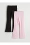 Giyçık Store Den Black Elastic Waist Girls' Spanish Style Leggings 2-Piece Set