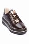 Women's Sneakers Gold Star Detailed Thick Soled Sports Shoes Veronica Brown - 3