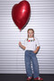 100% Cotton I Love Ny Oversized T-Shirt for Girls H0147A826Sm - 2