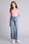 Kayık Collar Combed Cotton T-Shirt Girl Child G8464A826Sp - 2