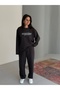 Laser Cut Long Sleeve Tshirt - Seam Detail Tracksuit Women's 2-Piece Set - 2