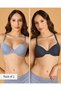 Women Assorted Melange T Shirt Bra 2 Piece