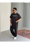 Laser Cut Tshirt - Seam Detail Tracksuit Men's 2-Piece Set - 5