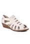 2855 Genuine Leather Daily Women's Sandals-Cream