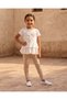 Girls 3D Floral Ruffle Tee And Glitter Leggings Set - 5