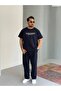Laser Cut Tshirt - Seam Detail Tracksuit Men's 2-Piece Set - 5