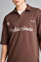 Loose Fit Slogan Printed Sweatshirt Fabric Polo Collar T-Shirt F8676Ax26Sp - 4