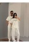 Unisex Laser Cut Tshirt - Seam Detail Tracksuit Couple Combination Set of 4 - 3