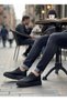 Lace-Up Parachute Fabric Men's Sports Shoes Black (Black Sole)