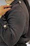63006 Plus Size D Ring Detailed Muslin Trench Coat - Black - 4