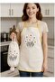Punch Flower D Patterned Embroidered Kitchen Apron Punch Embroidered Bag Holder 2-Piece Kitchen Set