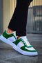 Lace-Up Men's Casual Shoes White Green - 3