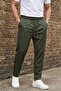 Men's Pleated Green Khaki Trousers with Elastic Laces, Comfortable Fit, Casual Trousers Ls-23136 - 2